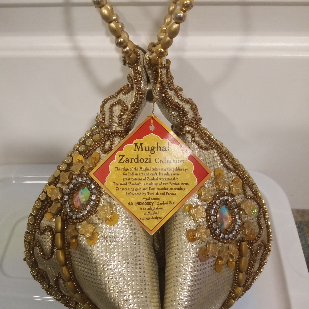 Gold Mughal Zardozi Indigoody Evening Bag